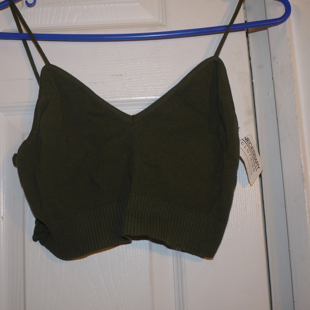 Olive Green Crop Top